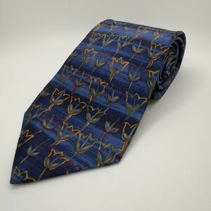 Ermenegildo Zegna Tie Blue Floral Silk Made in Italy Disegno Esclusivo